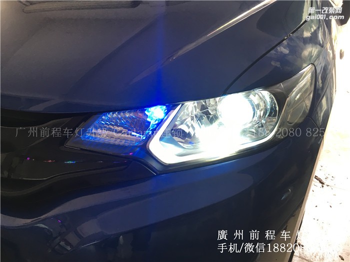 【廣州前程車燈】本田飛度升級案例 飛度升級Carlamp 鍍膜海拉5 漢雷高亮氙氣燈套裝