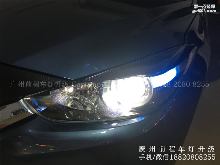 【廣州前程車燈】馬自達(dá)3昂科塞拉升級(jí)案例  升級(jí)進(jìn)口海拉6  歐司朗套裝