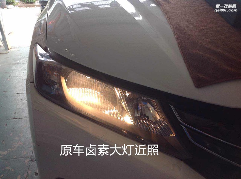 廣州汽車改燈 本田鋒范大燈升級(jí)氙氣大燈雙光透鏡+紅色惡魔眼