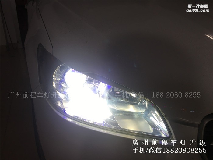 【廣州前程車燈】標志301升級案例  升級Carlamp  鍍膜5+5雙光透鏡  漢雷氙氣燈套裝