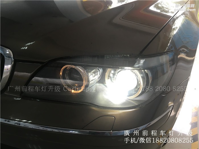【廣州前程車燈】 寶馬730升級案例  升級Carlamp 鍍膜5+5雙光透鏡  飛利浦氙氣燈套裝