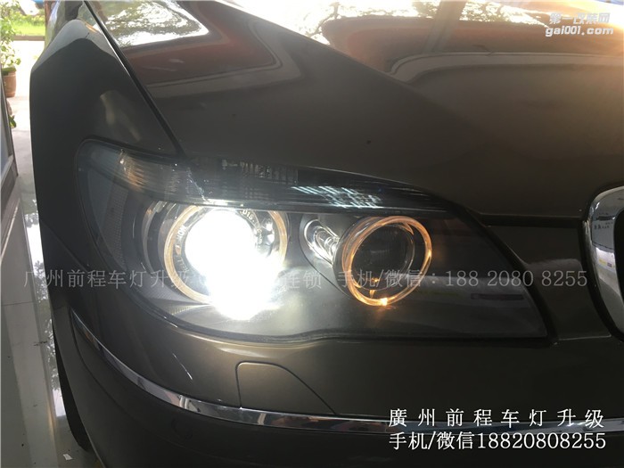 【廣州前程車燈】 寶馬730升級案例  升級Carlamp 鍍膜5+5雙光透鏡  飛利浦氙氣燈套裝