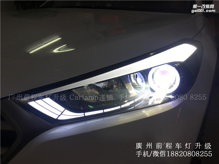 【廣州前程車燈】全新途勝升級案例  升級歐標Q5雙光透鏡  歐司朗氙氣燈套裝