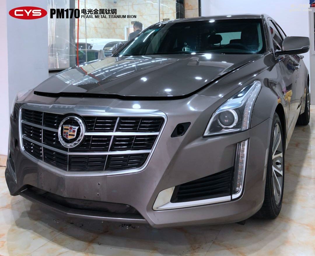 成都靚車會青羊店凱迪拉克CTS電光金屬鈦鋼汽車改色貼膜