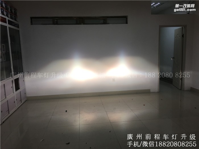 【廣州前程車燈 三菱 格蘭迪升級案例  升膜5+5雙光透鏡  漢雷氙氣燈套裝