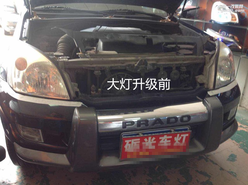 廣州專汽車改燈 豐田霸道大燈升級海拉5雙光透鏡歐司朗套裝+惡魔眼