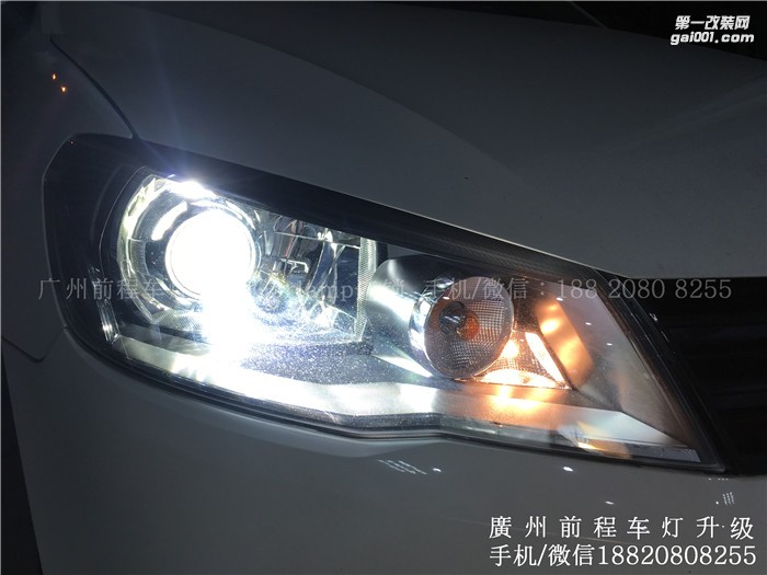 【廣州前程車燈】大眾捷達升級案例  升級Carlamp 鍍膜5+5雙光透鏡  漢雷氙氣燈套裝