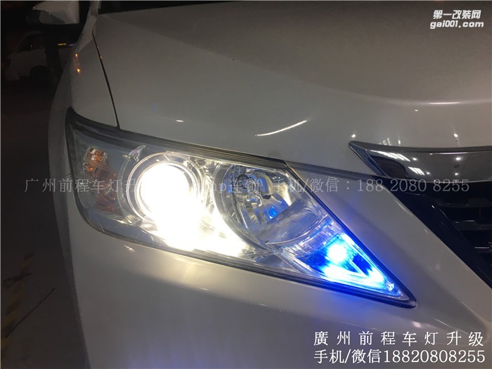 【廣州前程車燈】豐田凱美瑞升級(jí)案例 升級(jí)Carlamp鍍膜5+5 雙光透鏡  飛利浦氙氣燈套裝