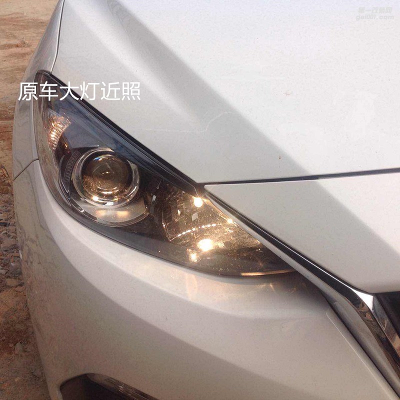 廣州汽車改燈 馬自達昂克賽拉大燈改氙氣燈雙光透鏡+白色惡魔眼