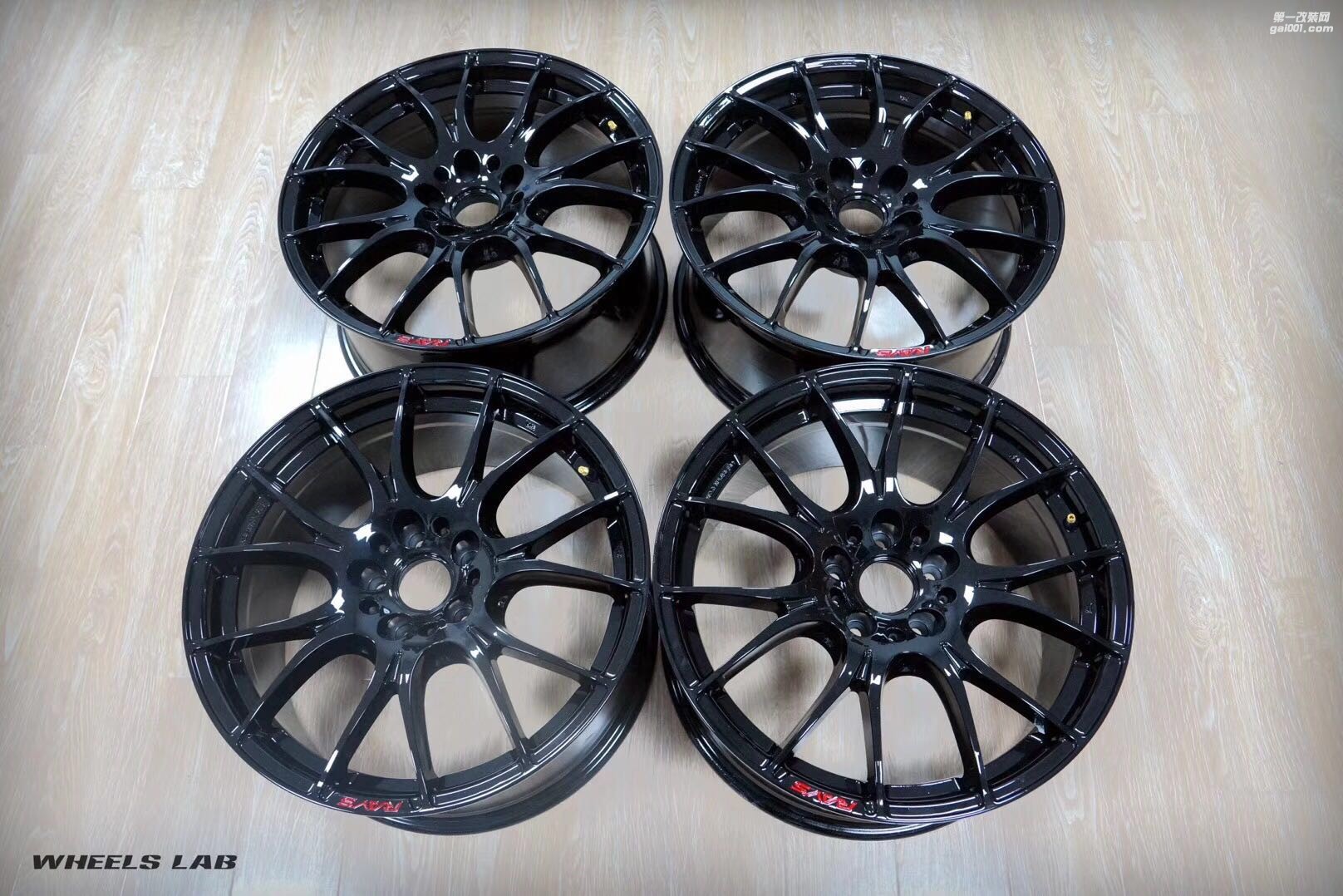 RAYS 2X7 鋼琴黑油漆翻新完成