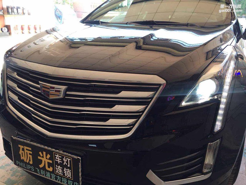 汽車大燈改裝 廣州凱迪拉克XT5大燈升級海拉5透鏡飛利浦套裝