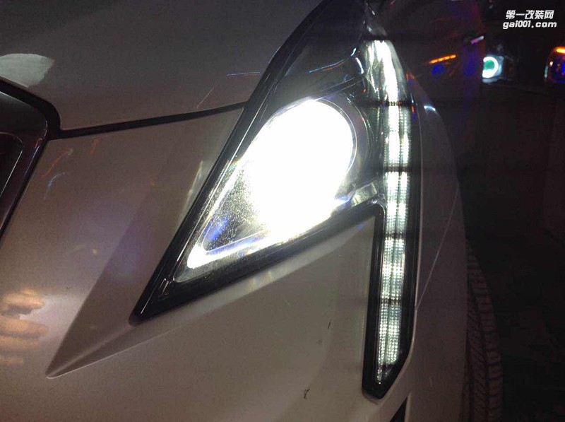汽車大燈改裝 廣州凱迪拉克XT5大燈升級海拉5透鏡飛利浦套裝