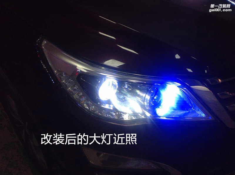 廣州汽車改燈 寶駿560大燈改氙氣燈雙光透鏡+惡魔眼