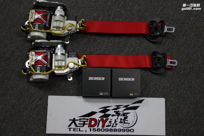 大宇車迷站 奧迪RS7改裝BERGER紅色安全帶
