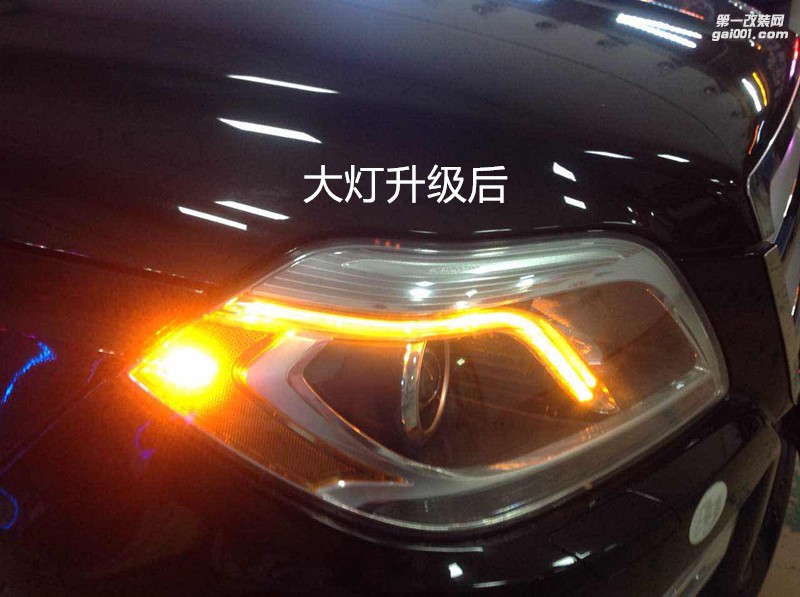 汽車燈光升級 廣州奔馳GL350大燈升級海拉5雙光透鏡飛利浦XV4800K套裝