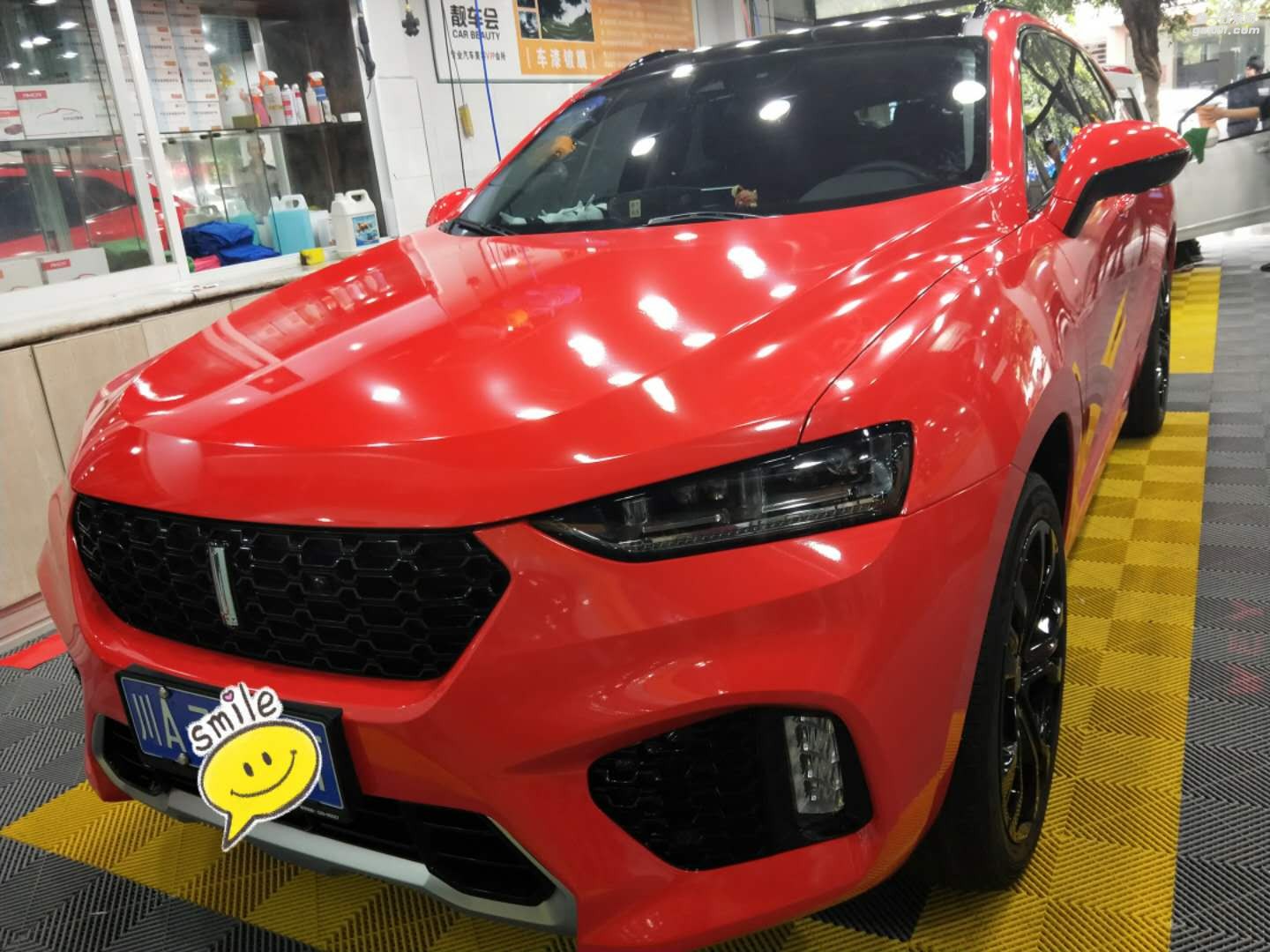 靚車會(huì)青羊店VV7亮紅汽車改色貼膜