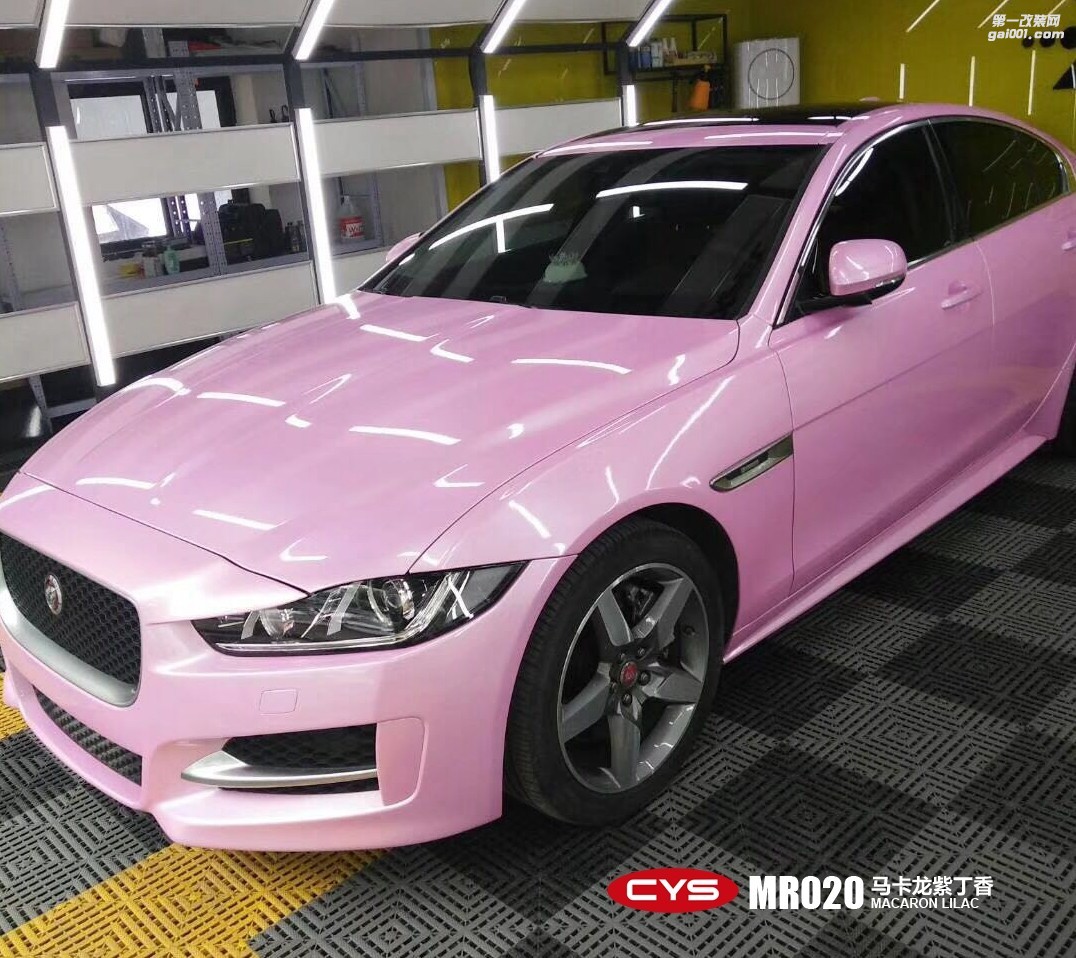 成都靚車會青羊店捷豹XE馬卡龍紫丁香汽車改色貼膜