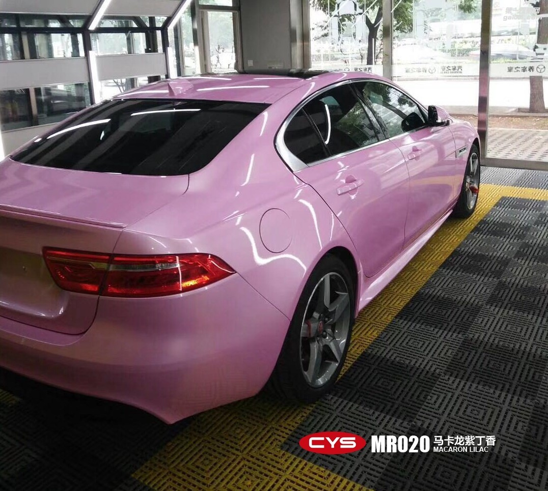 成都靚車會青羊店捷豹XE馬卡龍紫丁香汽車改色貼膜