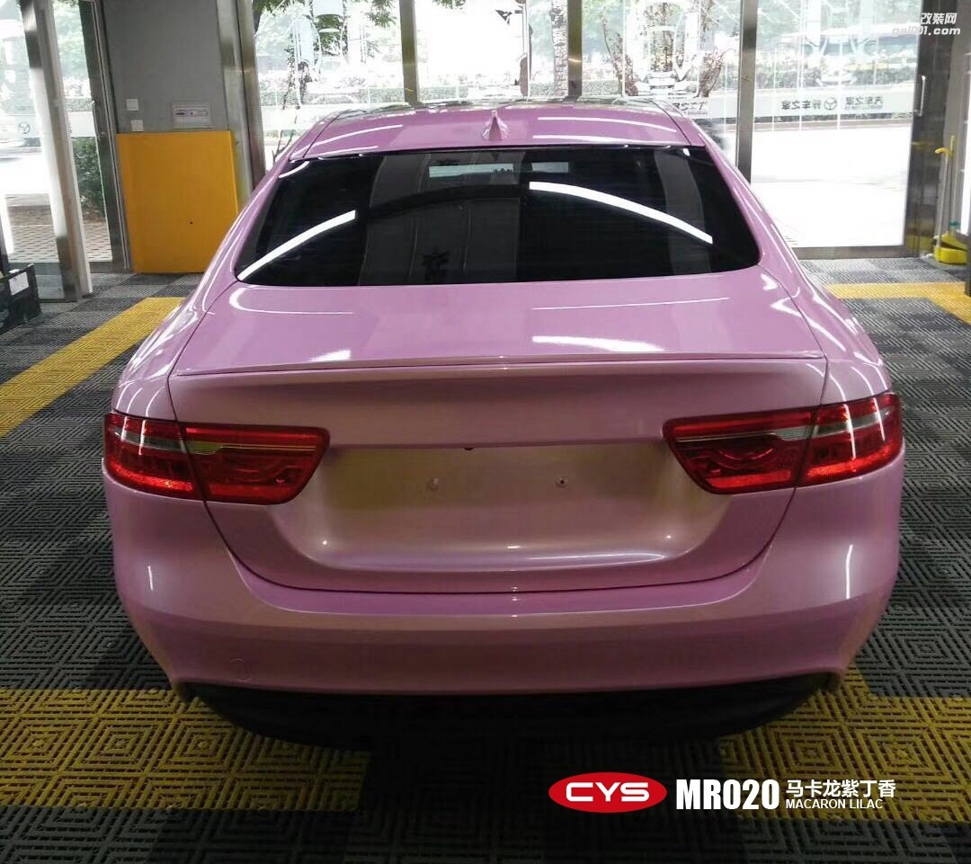 成都靚車會青羊店捷豹XE馬卡龍紫丁香汽車改色貼膜