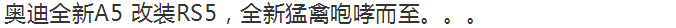 奥迪全新A5 改装RS5，全新猛禽咆哮而至