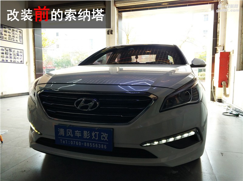 現(xiàn)代索納塔九車(chē)燈改裝 海拉五雙光透鏡升級(jí) 炫酷惡魔眼改裝！——中山清風(fēng)車(chē)影燈改