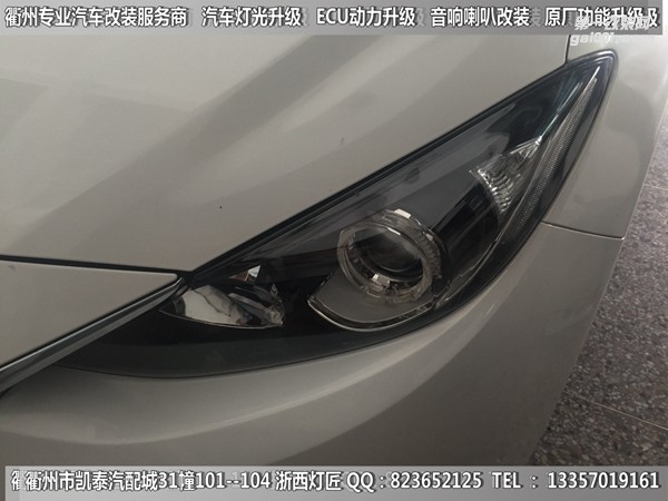 衢州馬自達(dá)昂克賽拉大燈改裝升級進(jìn)口海拉5雙光透鏡 天使眼