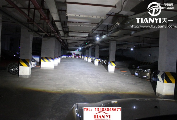 成都凱迪拉克SRX改裝LED大燈米石雙光透鏡成都天一車燈