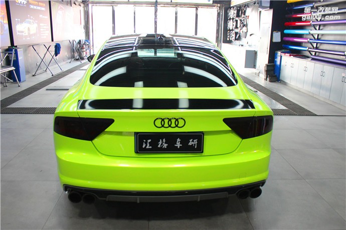 奧迪全車(chē)改色膜 奧迪A7車(chē)身汽車(chē)貼膜 湖南地區(qū)貼膜實(shí)體店施工