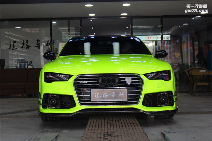奧迪全車(chē)改色膜 奧迪A7車(chē)身汽車(chē)貼膜 湖南地區(qū)貼膜實(shí)體店施工