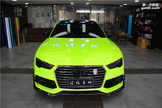 奧迪全車(chē)改色膜 奧迪A7車(chē)身汽車(chē)貼膜 湖南地區(qū)貼膜實(shí)體店施工