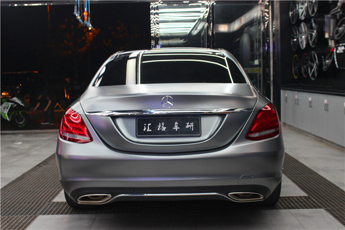 長沙汽車改色膜電光金屬鈦灰改裝奔馳E級全車身改色貼膜