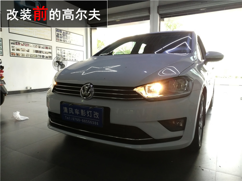 大眾高爾夫車燈升級 海拉五透鏡改裝 高配“U”字日行燈升級！提高夜晚行車安全性！——清風(fēng)車影燈改