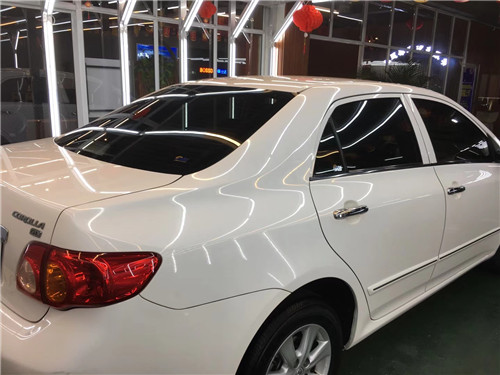 青州汽車貼膜 豐田卡羅拉全車施工舒熱佳太陽(yáng)膜 青州佳迅美車
