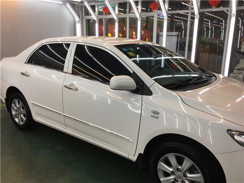 青州汽車貼膜 豐田卡羅拉全車施工舒熱佳太陽(yáng)膜 青州佳迅美車
