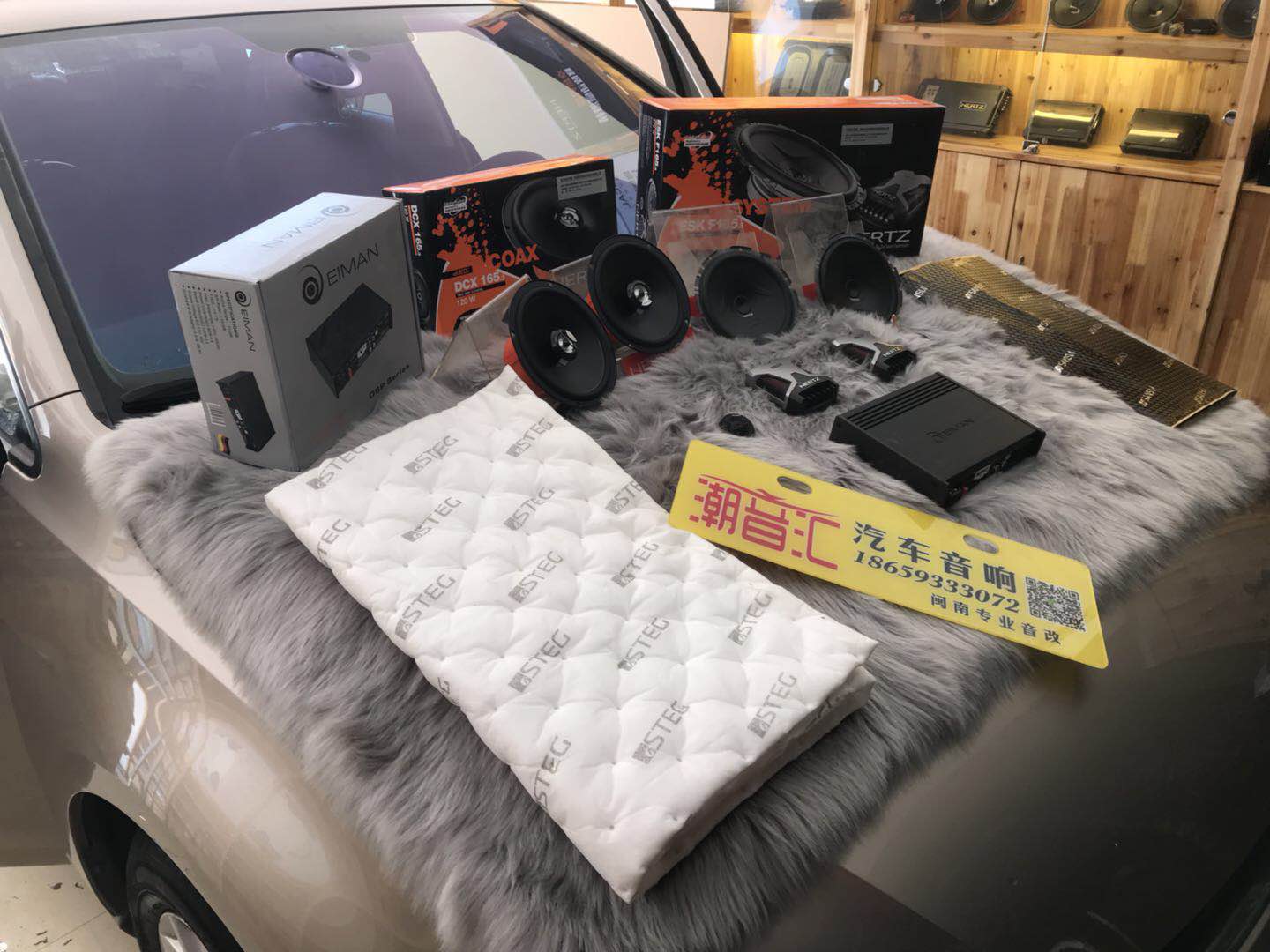 漳州市潮音匯汽車音響升級(jí)中心大眾高爾夫7改裝意大利赫茲套餐四門山水隔音