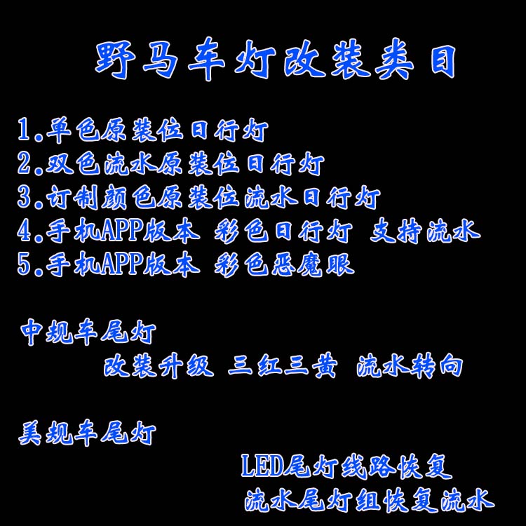 福特野馬  改裝車燈流水日行燈 流水尾燈 流水轉(zhuǎn)向燈 北京改燈