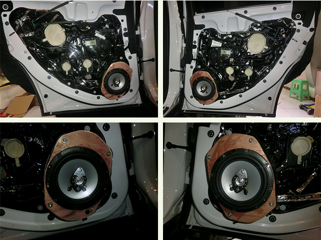 Jeep自由光汽車音響改裝德國(guó)零點(diǎn)喇叭 愛威DSP6功放 重慶渝大昌