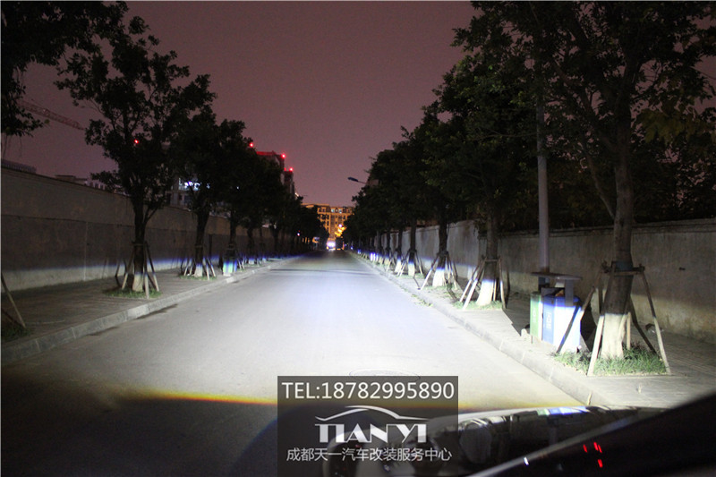 成都17新卡羅拉改燈車燈改裝米石M2 LED大燈雙光透鏡套件