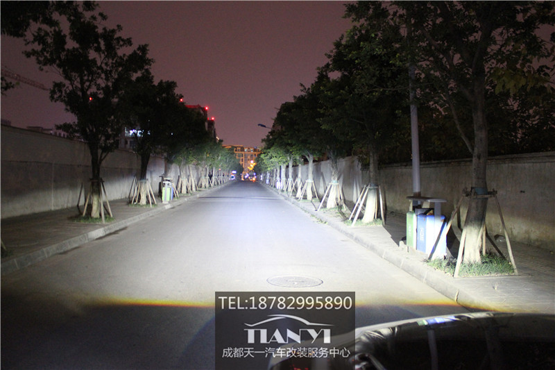 成都17新卡羅拉改燈車燈改裝米石M2 LED大燈雙光透鏡套件