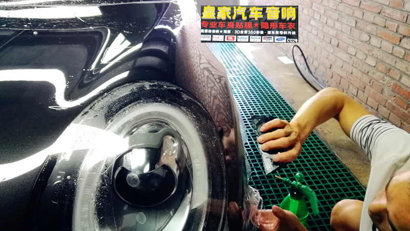 MINI cooper s 隱形車衣貼操作案例——郴州市皇家音響