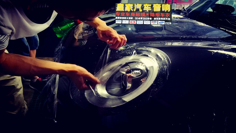 MINI cooper s 隱形車衣貼操作案例——郴州市皇家音響