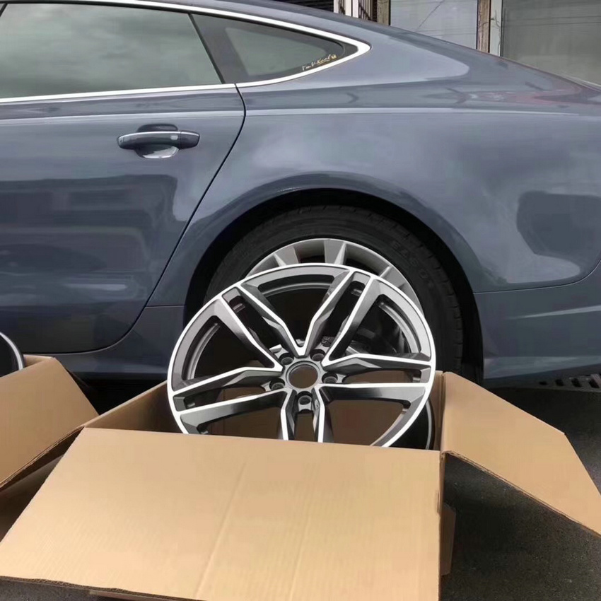 成都極速輪轂 奧迪19寸的迪威特定制鍛造輪轂裝車(chē)
