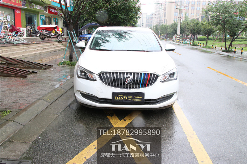 成都改車(chē)燈新英朗改裝米石LED專業(yè)版大燈雙光透鏡