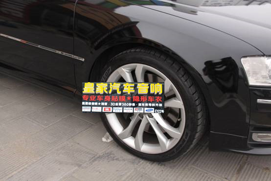 奧迪汽車改色亮光黑車——郴州市皇家音響