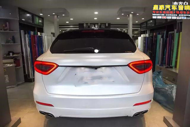 瑪莎拉蒂Levante汽車改色電光白——郴州市皇家音響