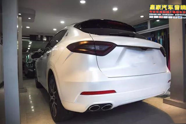 瑪莎拉蒂Levante汽車改色電光白——郴州市皇家音響