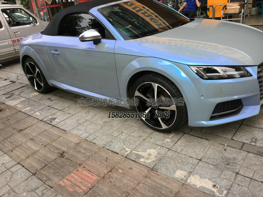 成都極速 奧迪TTS改裝19寸迪威特鍛造輪轂裝車