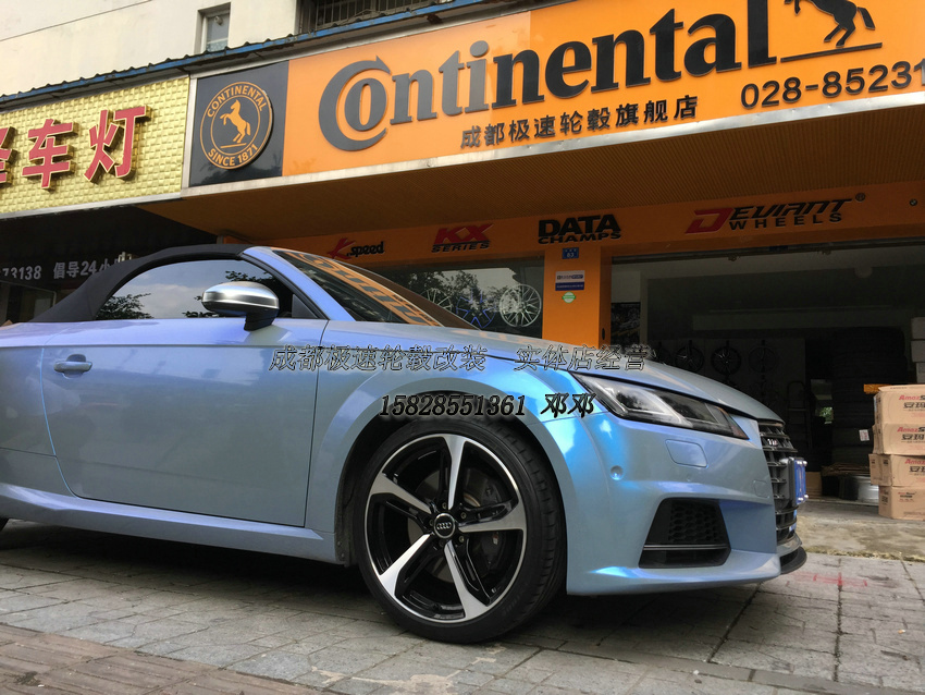 成都極速 奧迪TTS改裝19寸迪威特鍛造輪轂裝車
