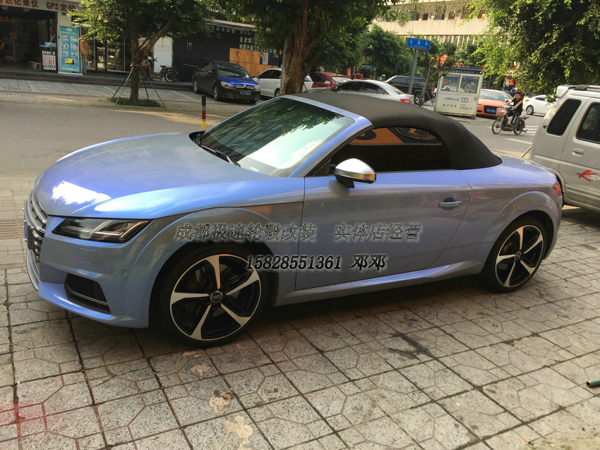 成都極速 奧迪TTS改裝19寸迪威特鍛造輪轂裝車
