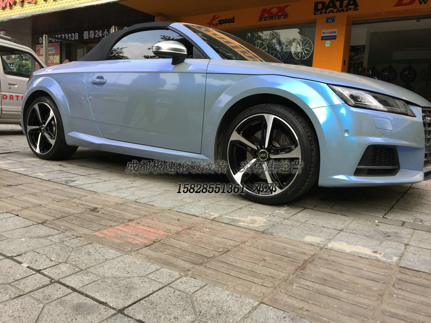 成都極速 奧迪TTS改裝19寸迪威特鍛造輪轂裝車